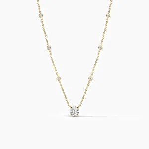 Moissanite Diamond Round Cut Station Necklace