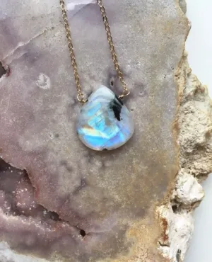 Moonstone Pendant Necklace Gold Fill