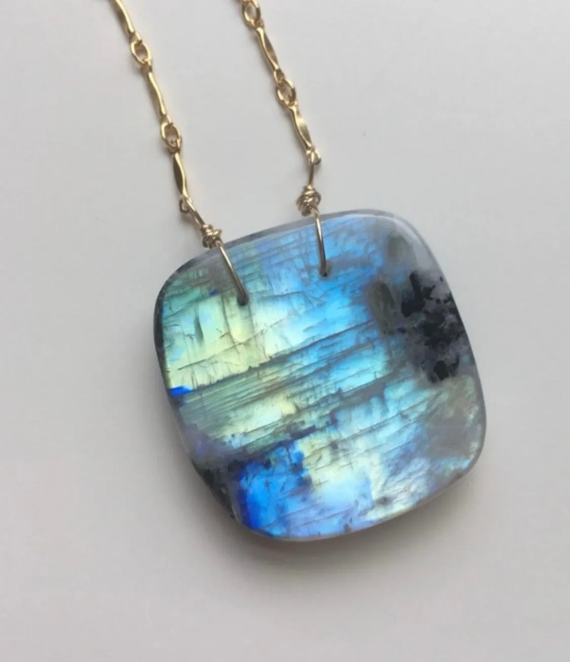 Moonstone Pendant Necklace Gold Fill