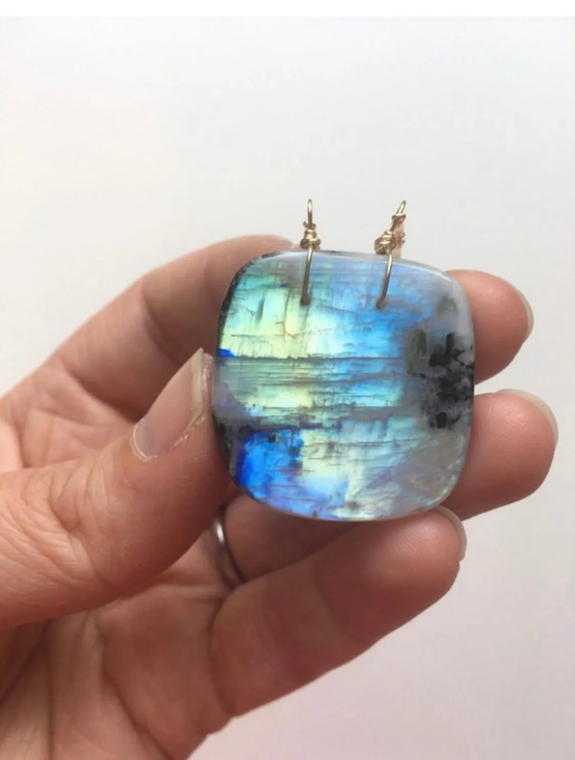 Moonstone Pendant Necklace Gold Fill