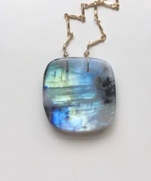 Moonstone Pendant Necklace Gold Fill