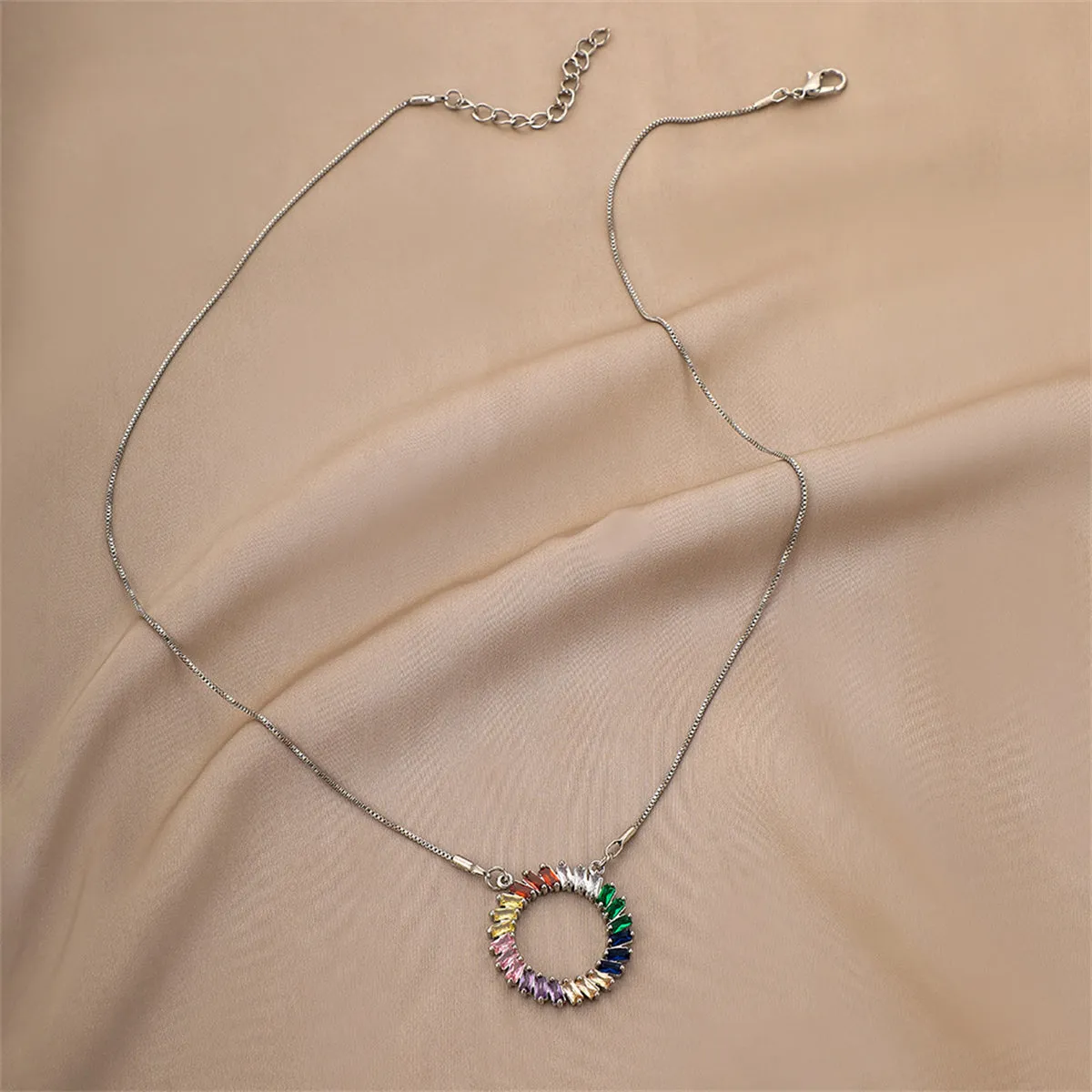 Multicolor Crystal & Silver-Plated Wreath Pendant Necklace