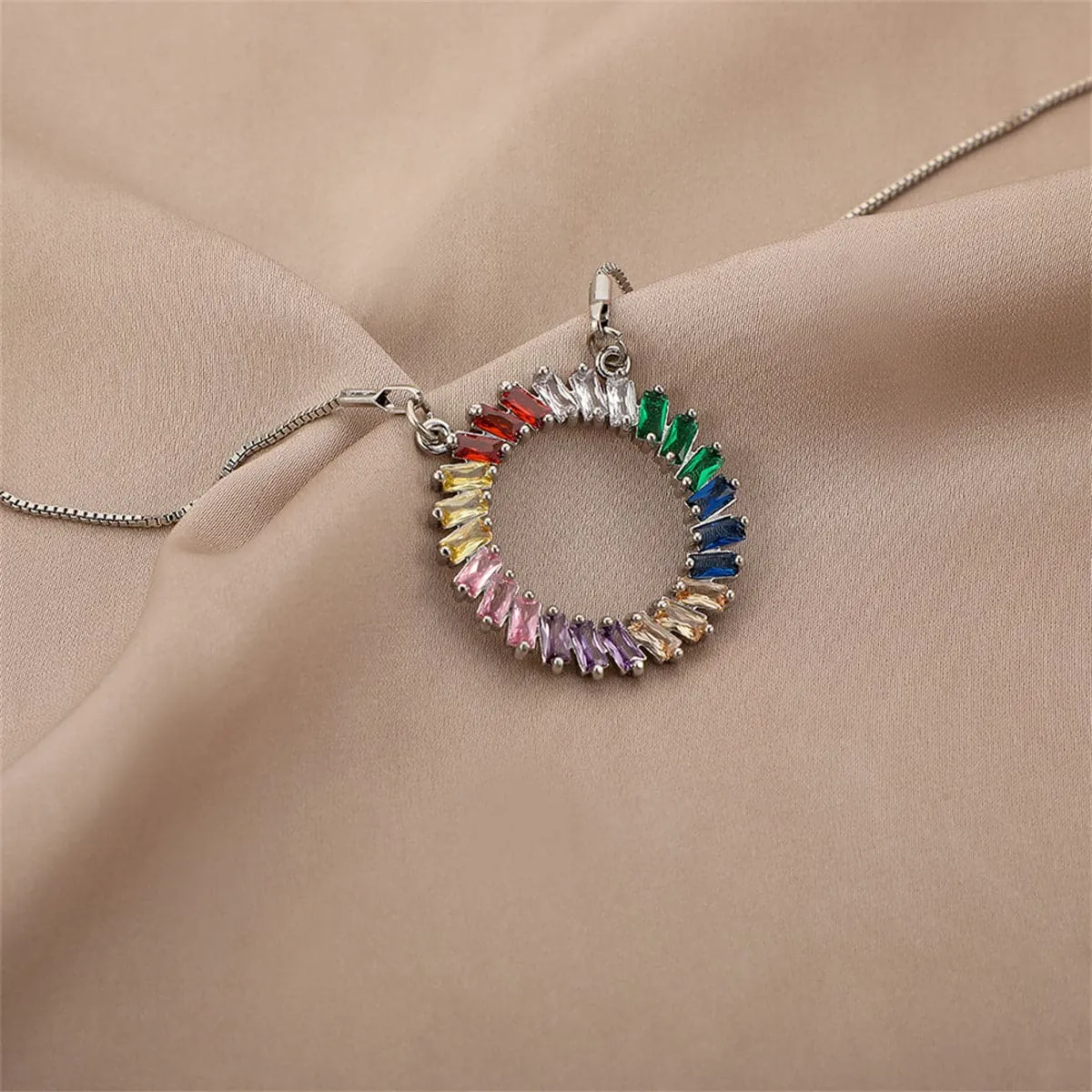 Multicolor Crystal & Silver-Plated Wreath Pendant Necklace