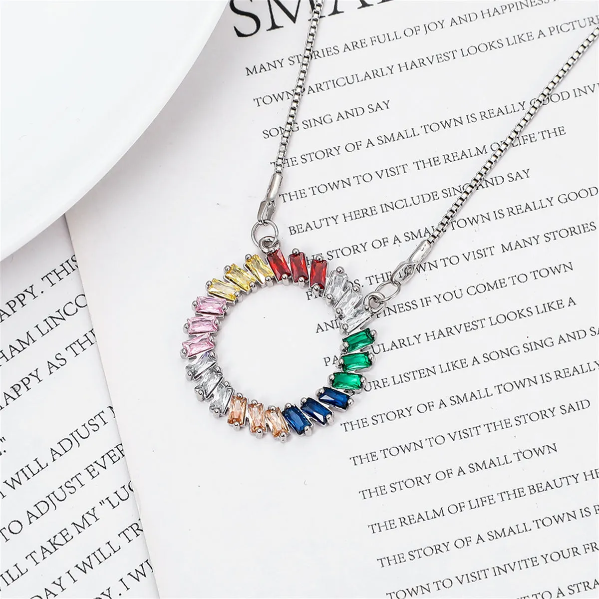 Multicolor Crystal & Silver-Plated Wreath Pendant Necklace