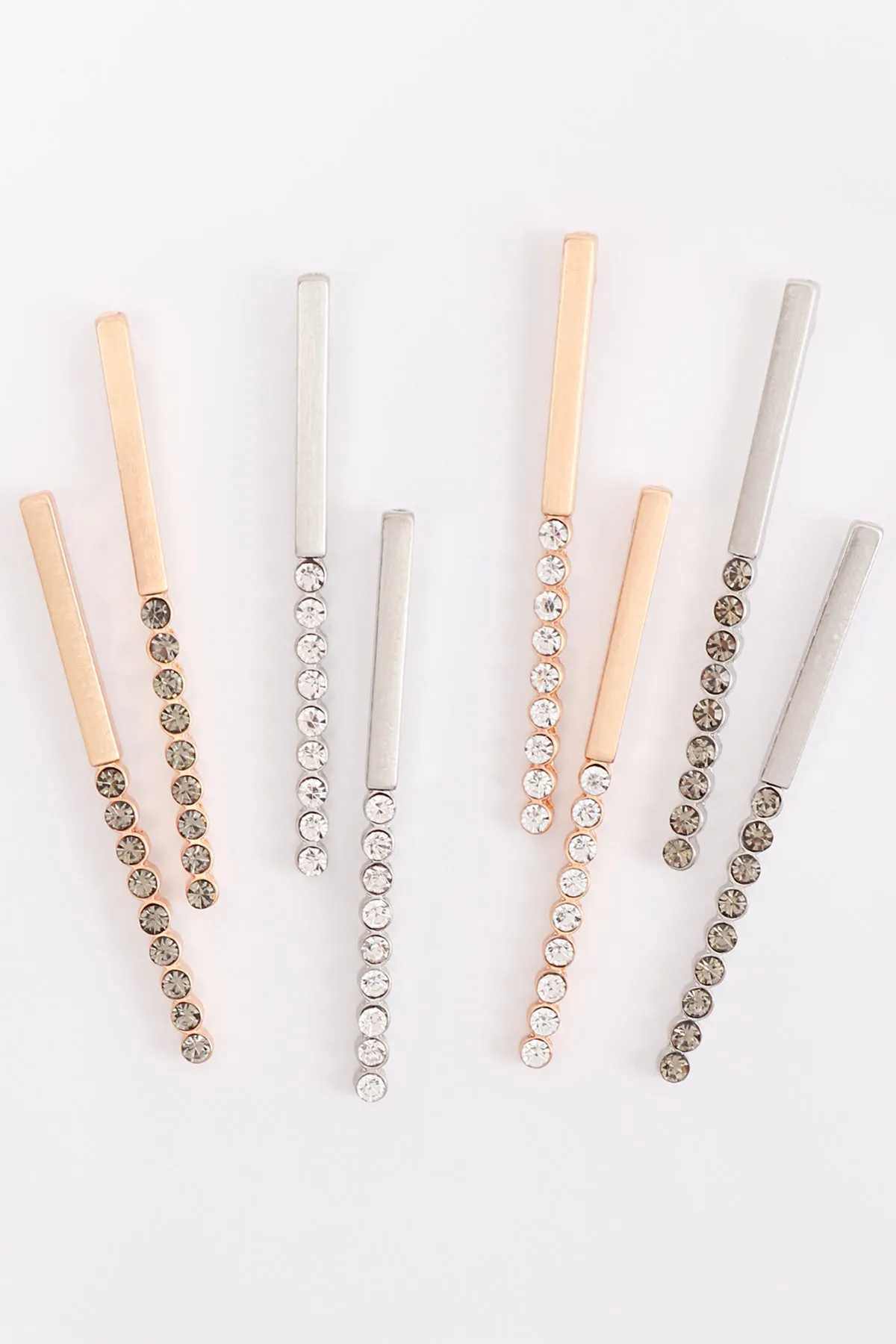 MYE1359 - BAR INLINE RHINESTONE POST EARRINGS