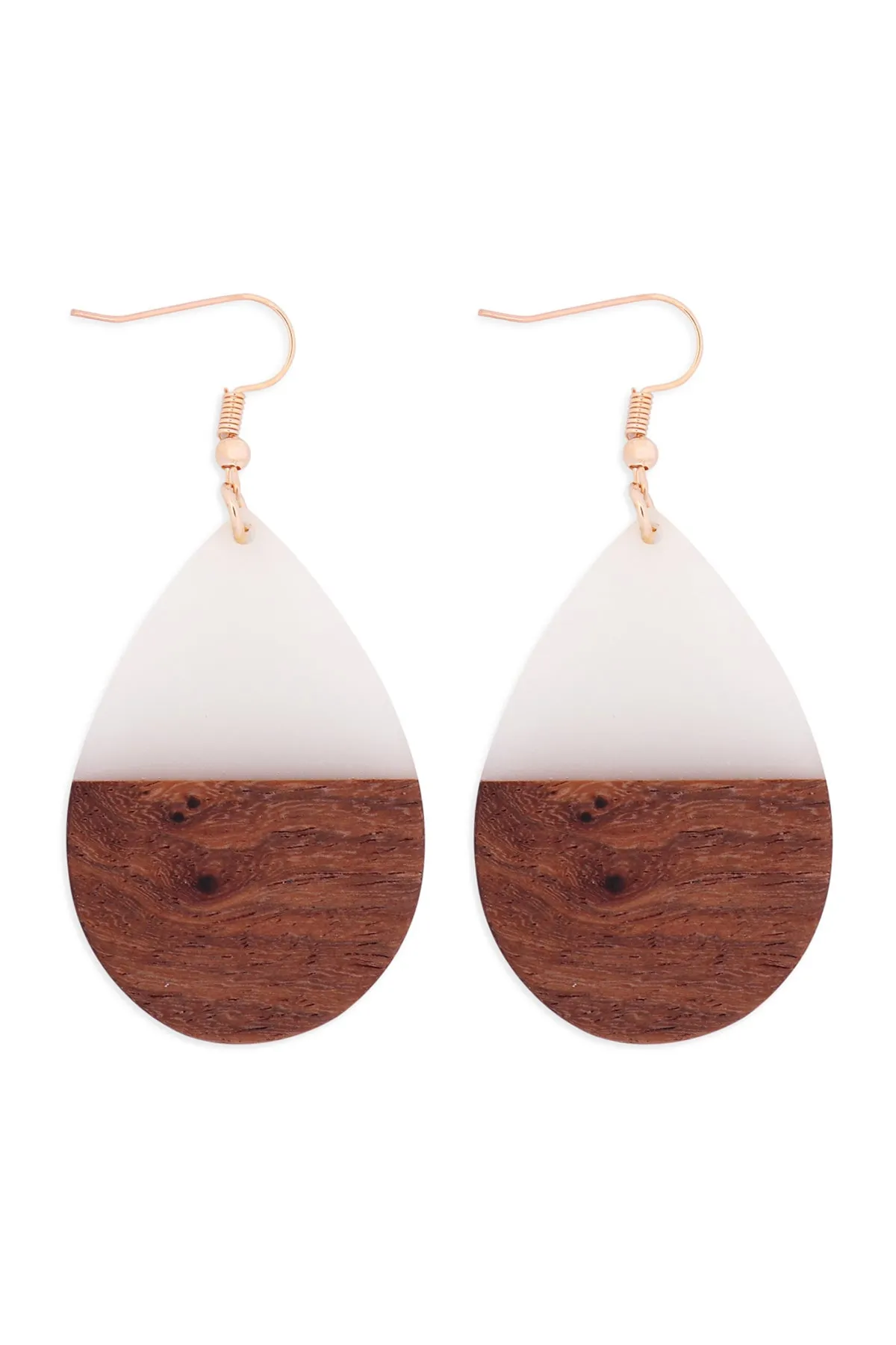 MYE1404 - HOMAICA WOOD PEARSHAPE DROP EARRINGS