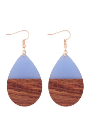 MYE1404 - HOMAICA WOOD PEARSHAPE DROP EARRINGS