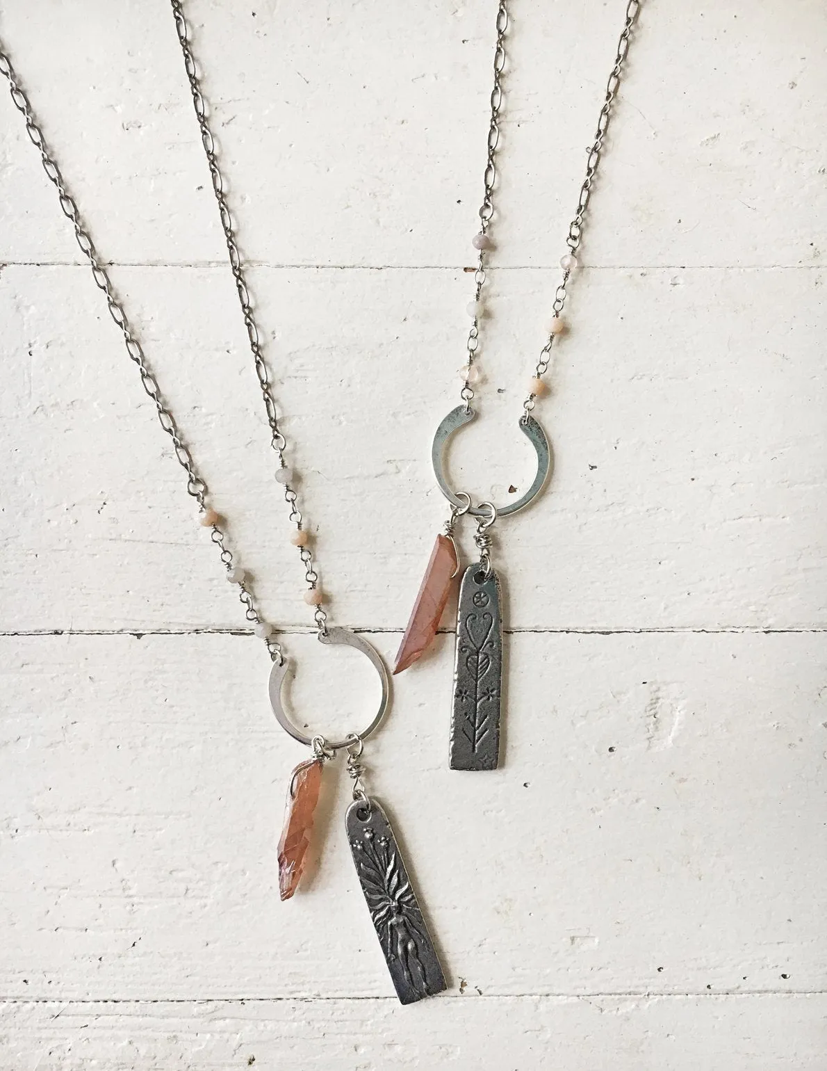 mystic mandrake & canyon lustre crystal necklace⠀