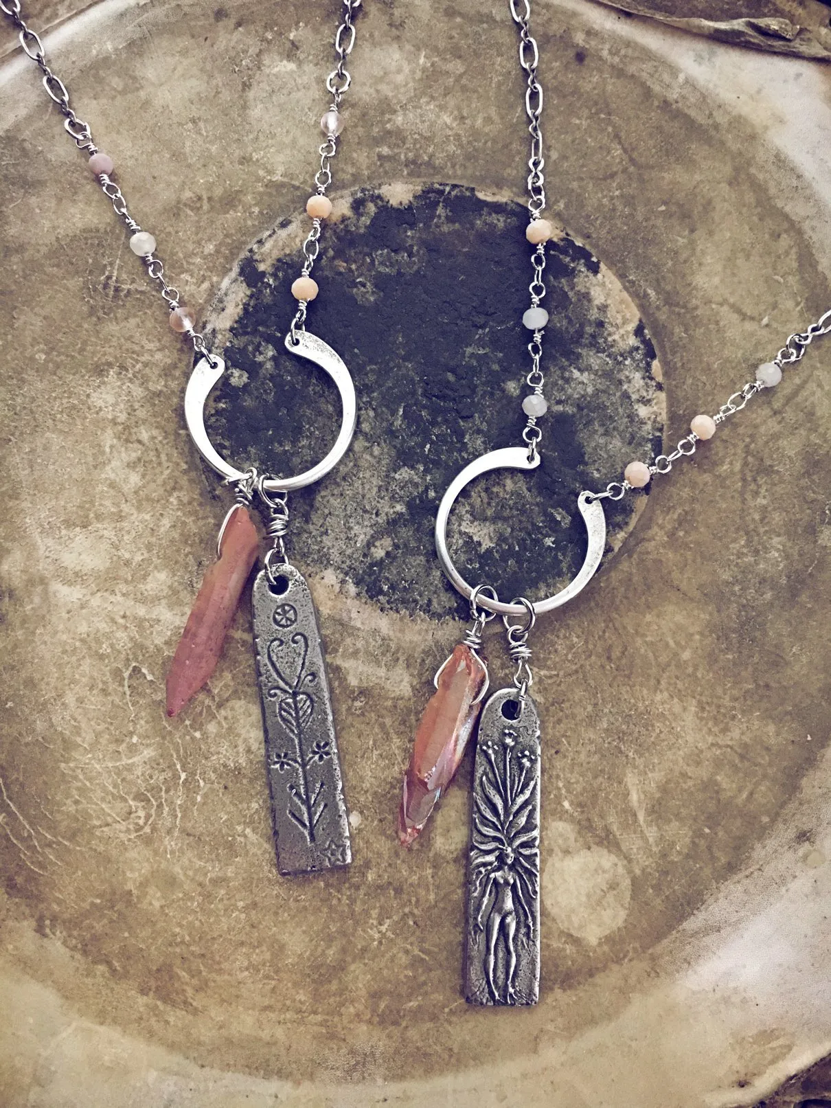 mystic mandrake & canyon lustre crystal necklace⠀