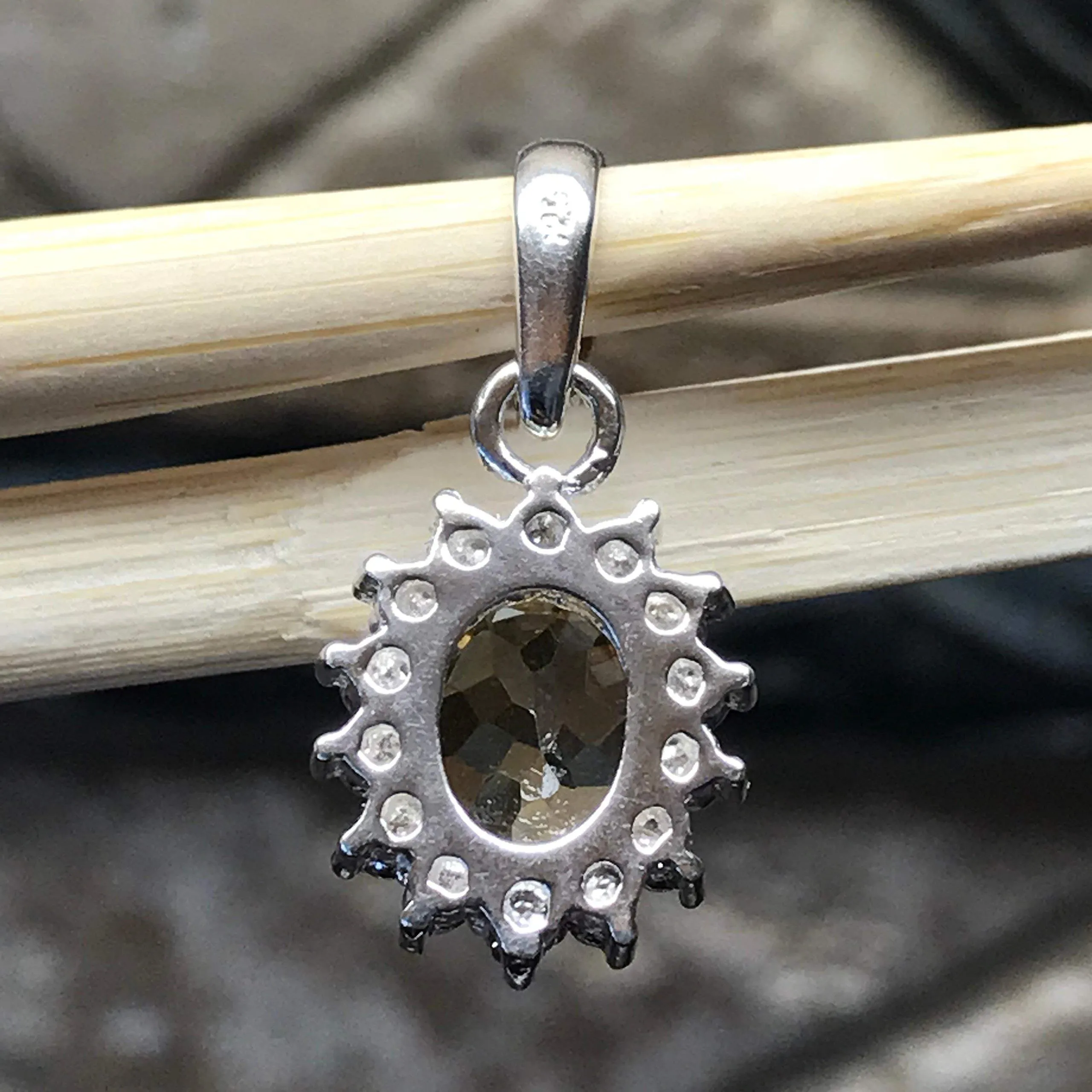 Natural 2ct Golden Citrine 925 Sterling Silver Designer Pendant 22mm