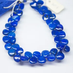 Natural Blue Lapis Lazuli Smooth Heart Drop Beads 8mm 9mm 8inches