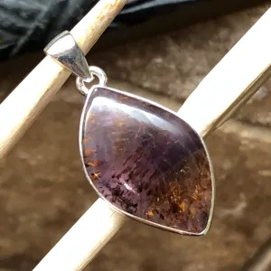Natural Cacoxenite 925 Solid Sterling Silver Healing Stone Super/7 Pendant 27mm