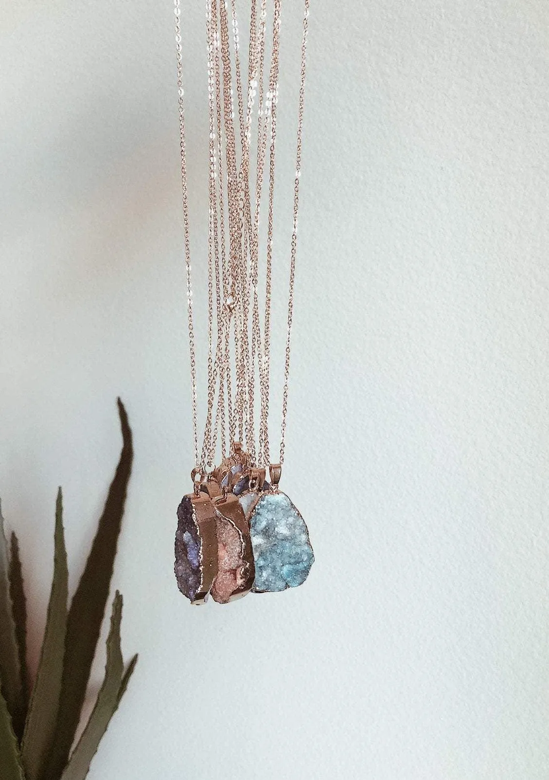 Natural Crystal Quartz Diffusing Necklace