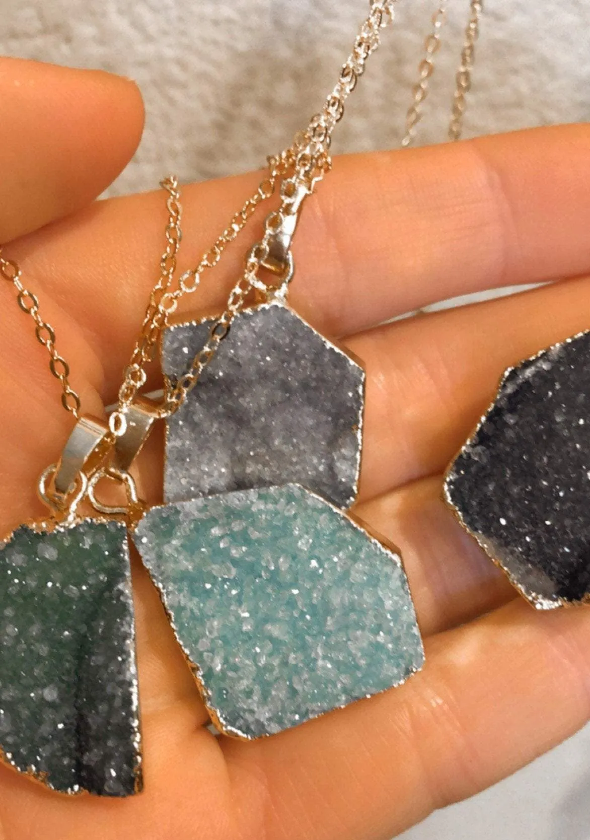 Natural Crystal Quartz Diffusing Necklace