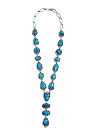 Navajo Etta Endito Egyptian Turquoise Lariat Necklace