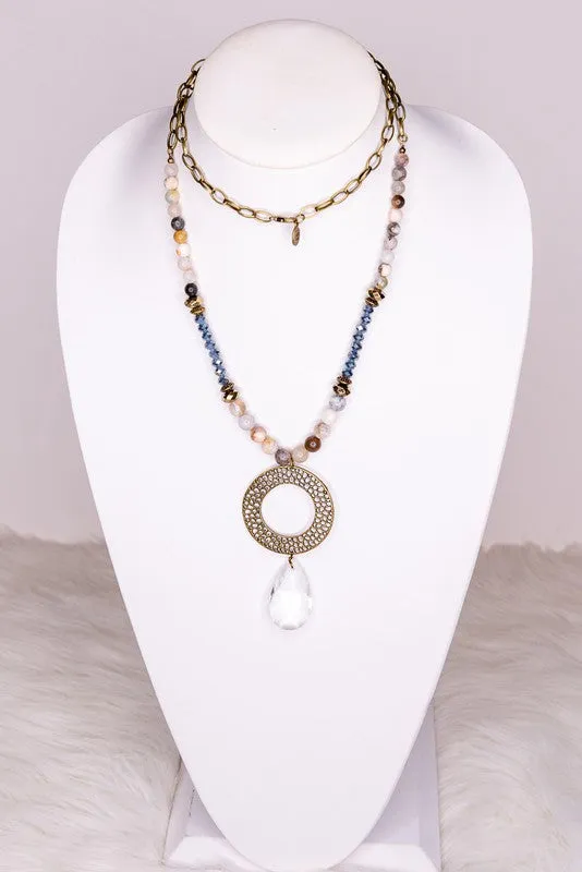 Necklace Bridget Bamboo Agate