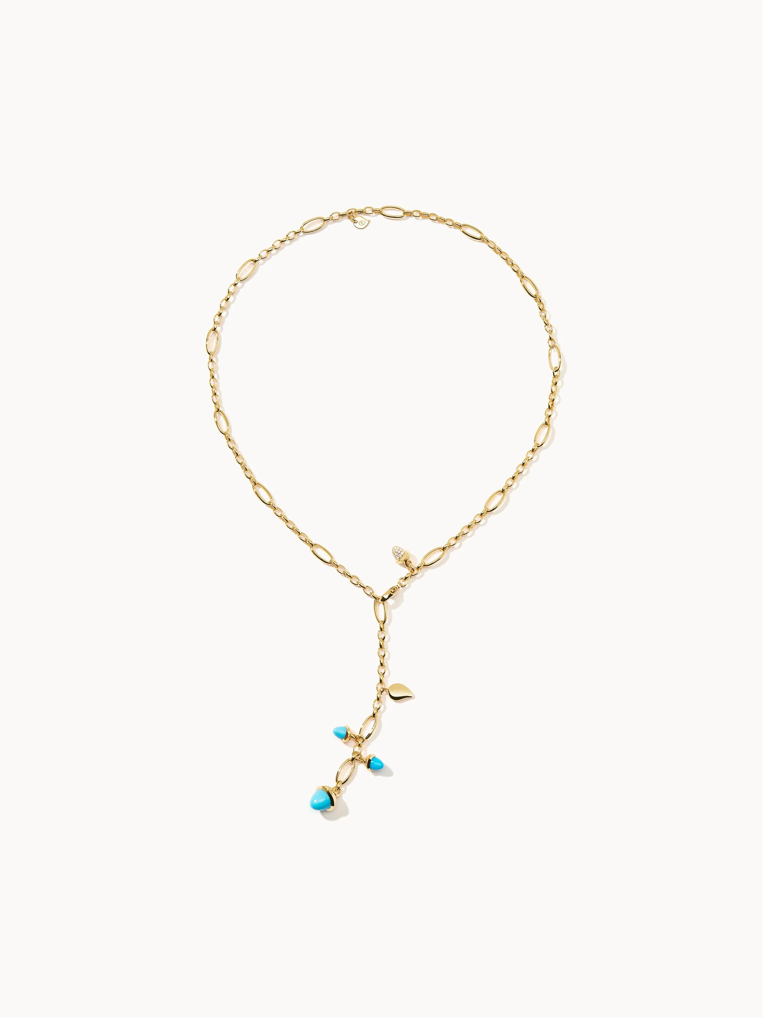 Necklace MIKADO Delicate 51 cm 'Turquoise' with Diamond Pavé Turquoise with Diamond Pavé