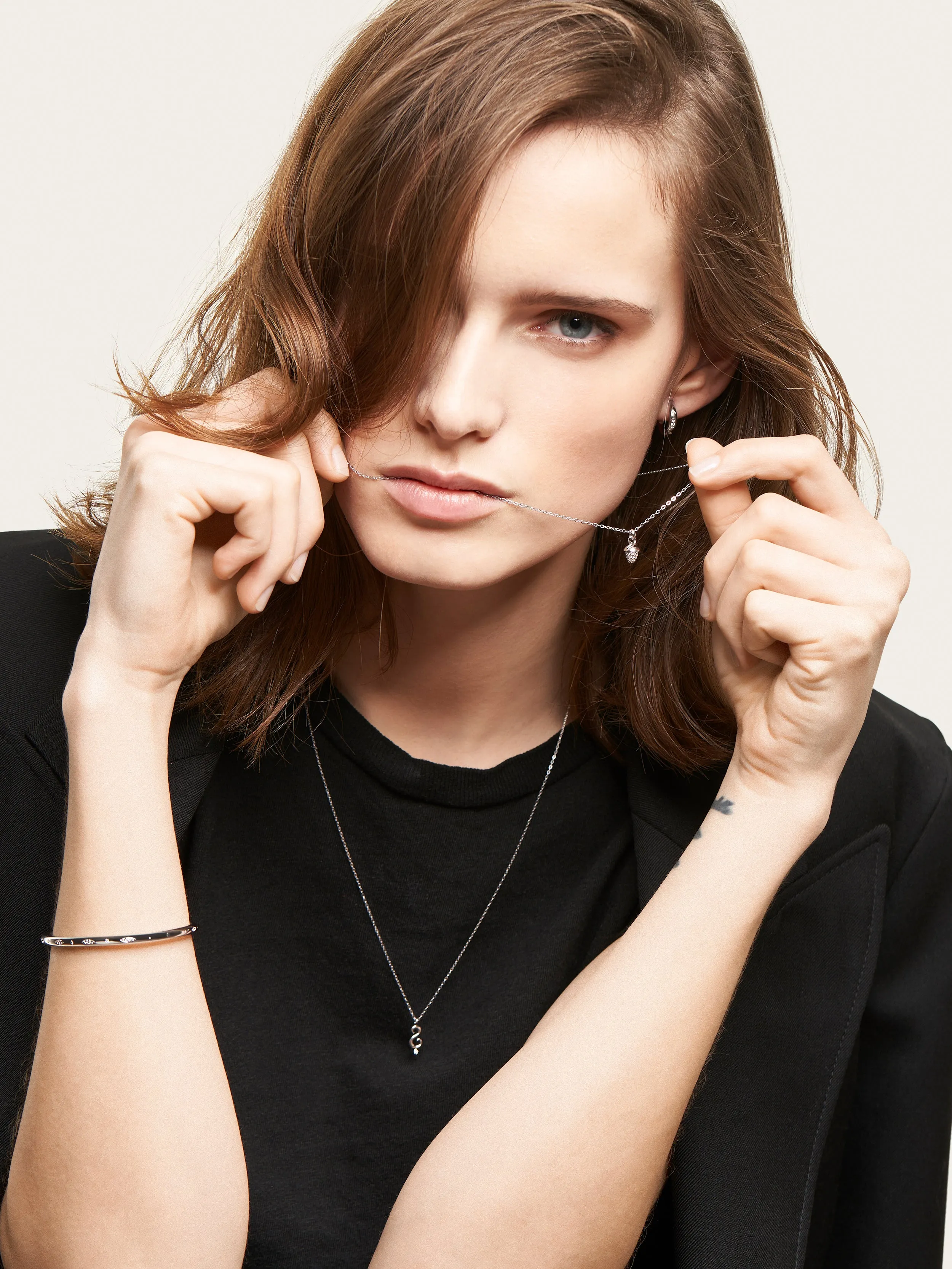 Necklace 'myMIKADO' with Diamond Pavé 18K white gold