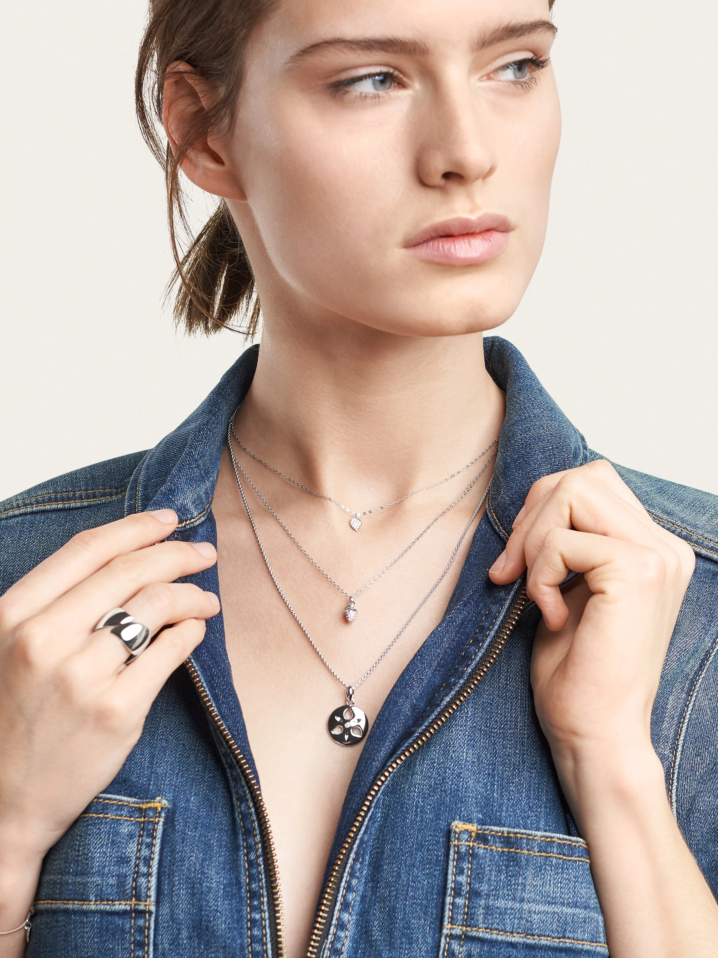 Necklace 'myMIKADO' with Diamond Pavé 18K white gold