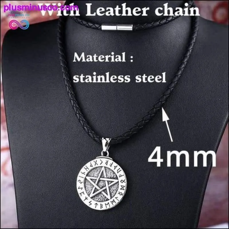 Norse Viking Pendant Necklace Large Rune Pentacle Pentagram