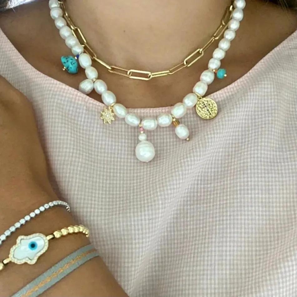OIYA - Elizabeth Freshwater Pearl Choker (Gold)