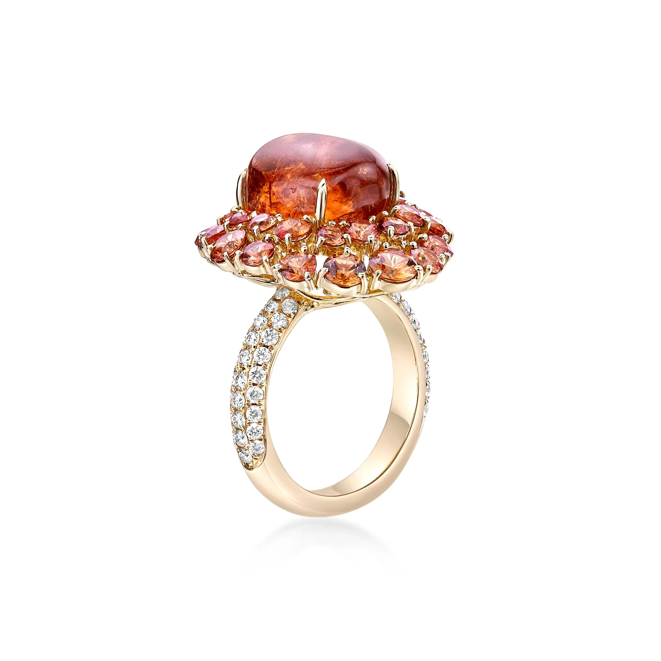 Opal Garnet Diamond Ring