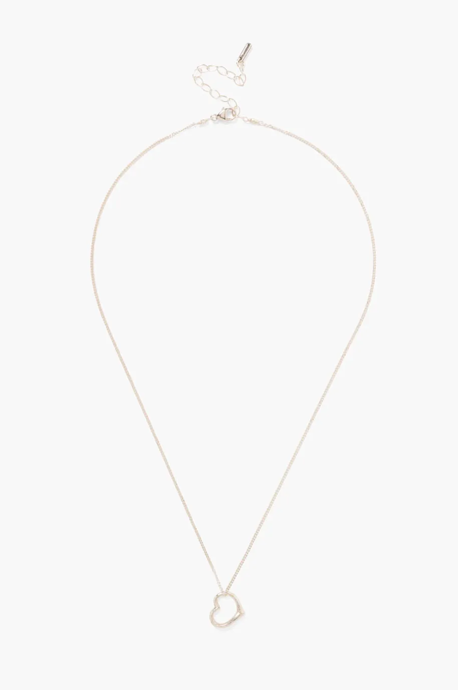 OPEN HEART NECKLACE IN SILVER