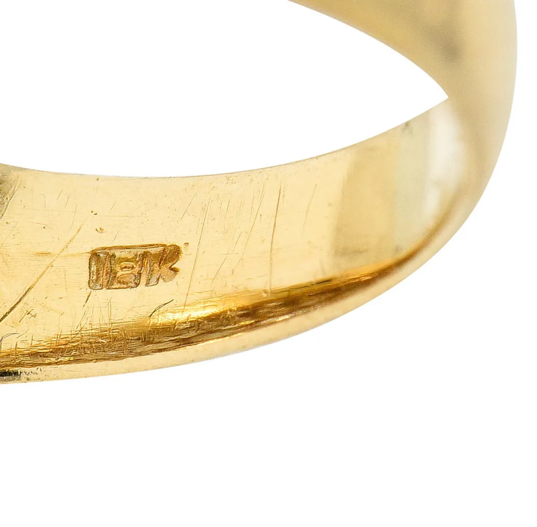 Oscar Heyman 7.50 CTW Pave Diamond 18 Karat Gold Bombe Band Ring