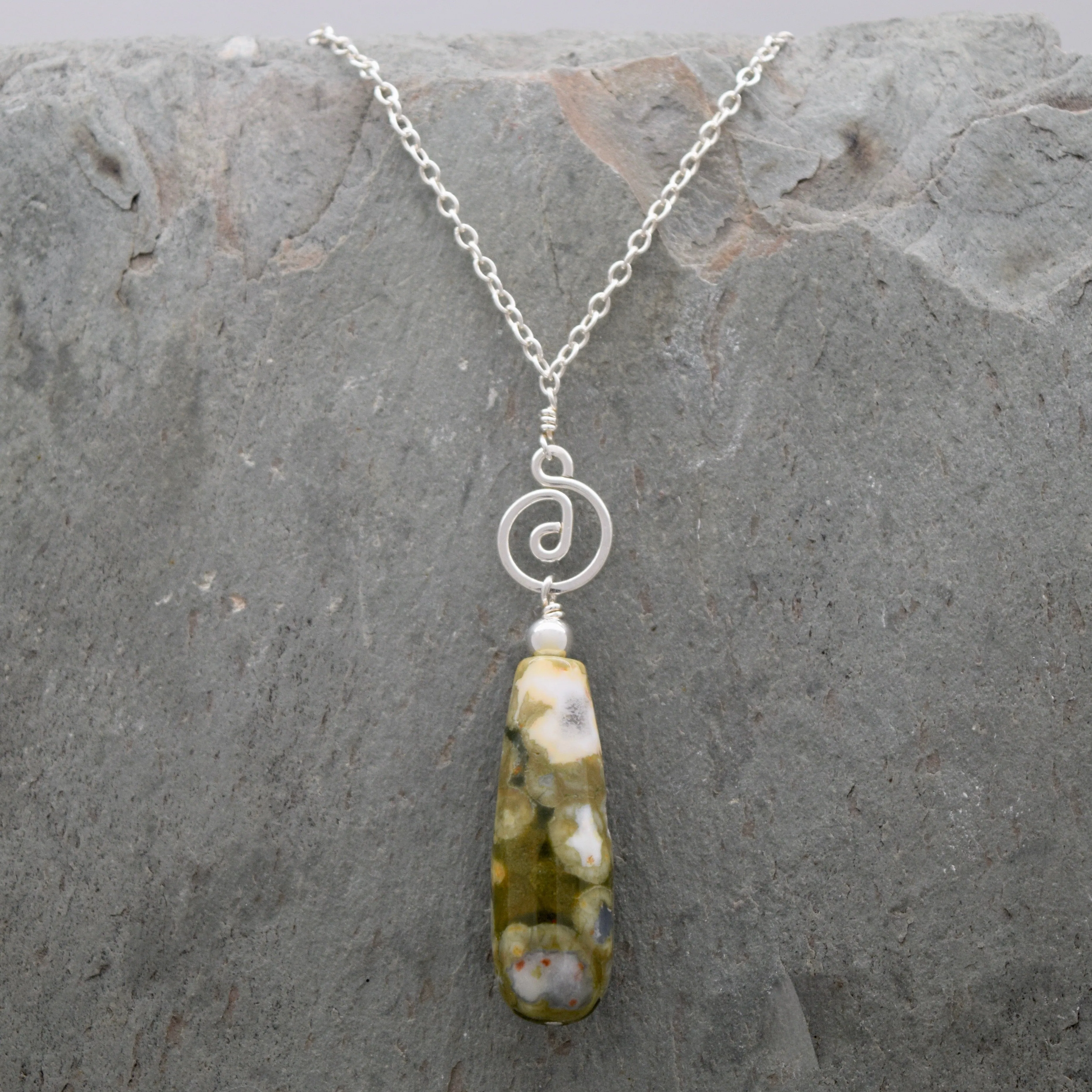 Pacha Drop Necklace Rainforest Rhyolite