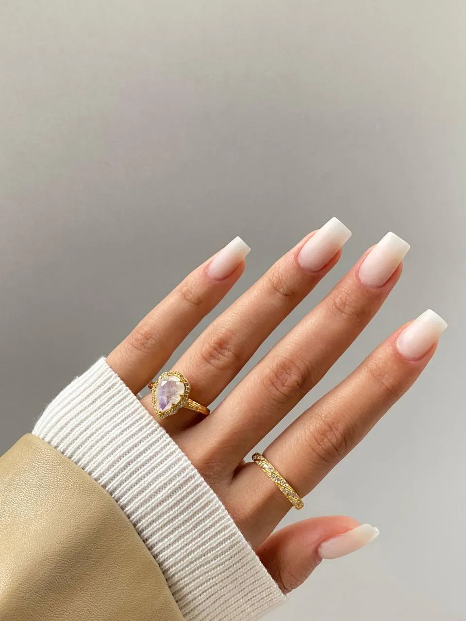 Pacific Moonstone Ring - Full Pavé