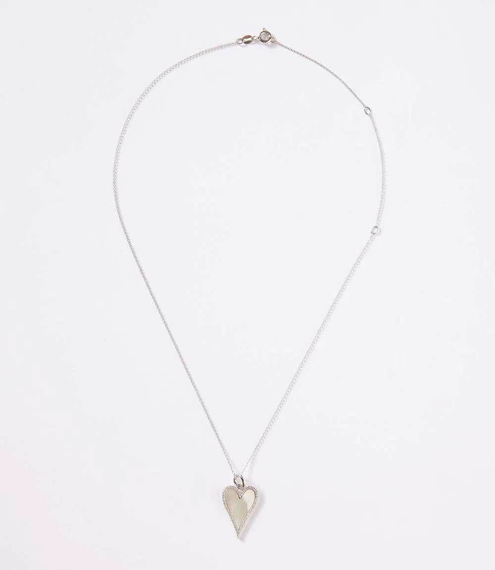 Pavé Mother Of Pearl Heart Necklace