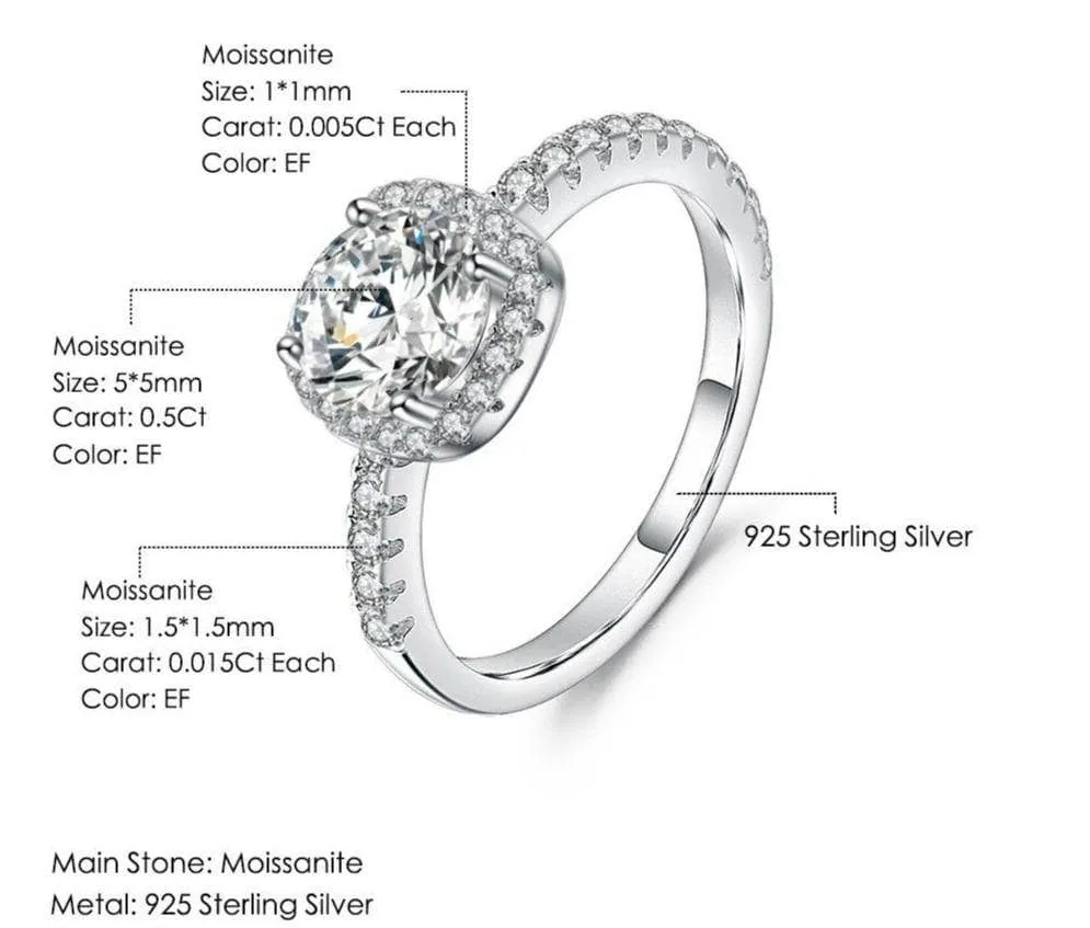 Pave Diamond Halo Engagement Ring