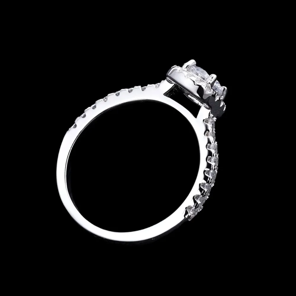 Pave Diamond Halo Engagement Ring