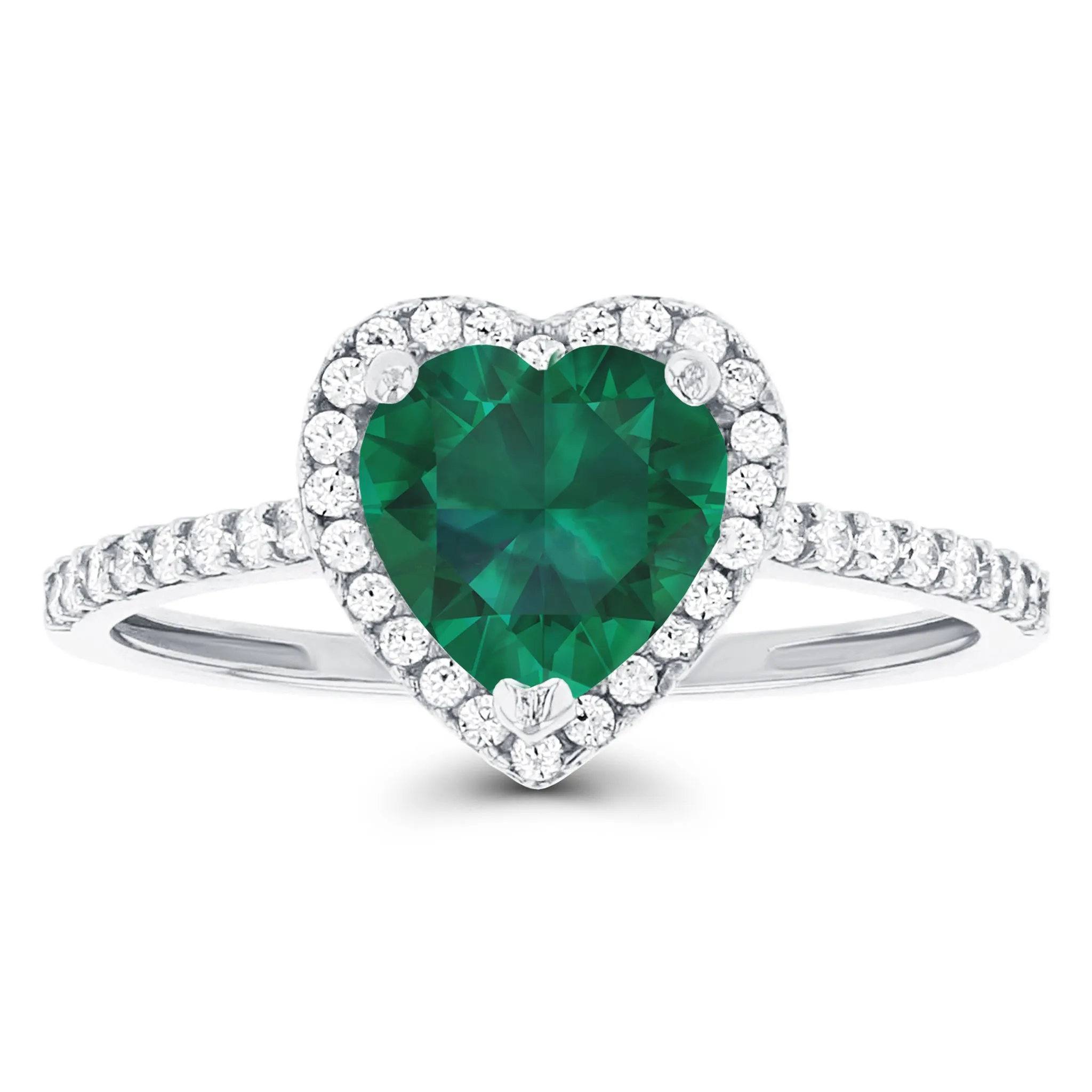 Pave Halo Heart Stone-Setting Ring (14K)