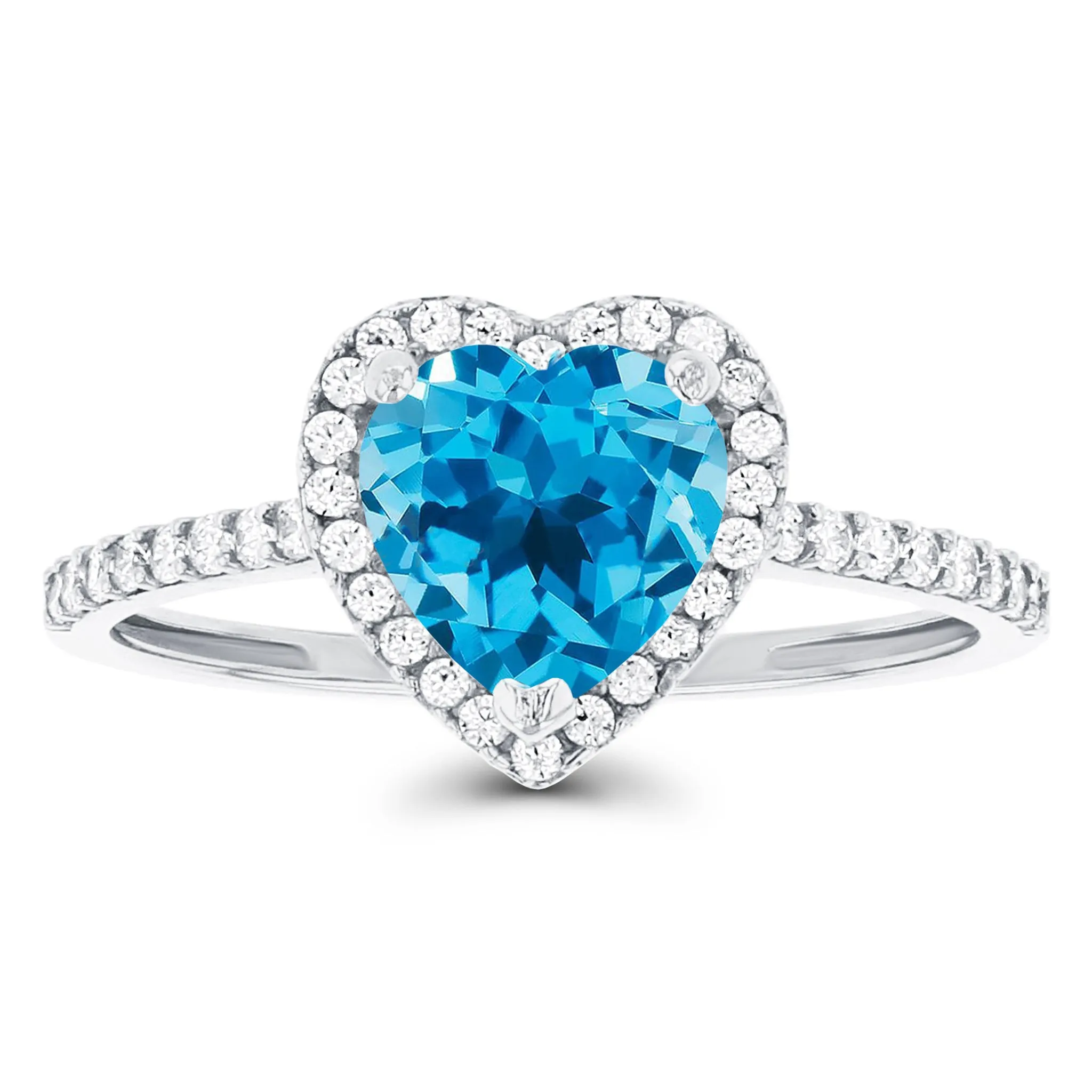 Pave Halo Heart Stone-Setting Ring (14K)