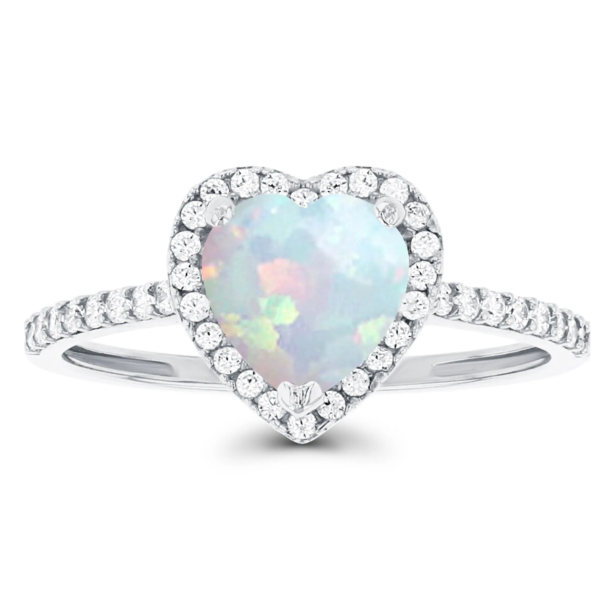 Pave Halo Heart Stone-Setting Ring (14K)