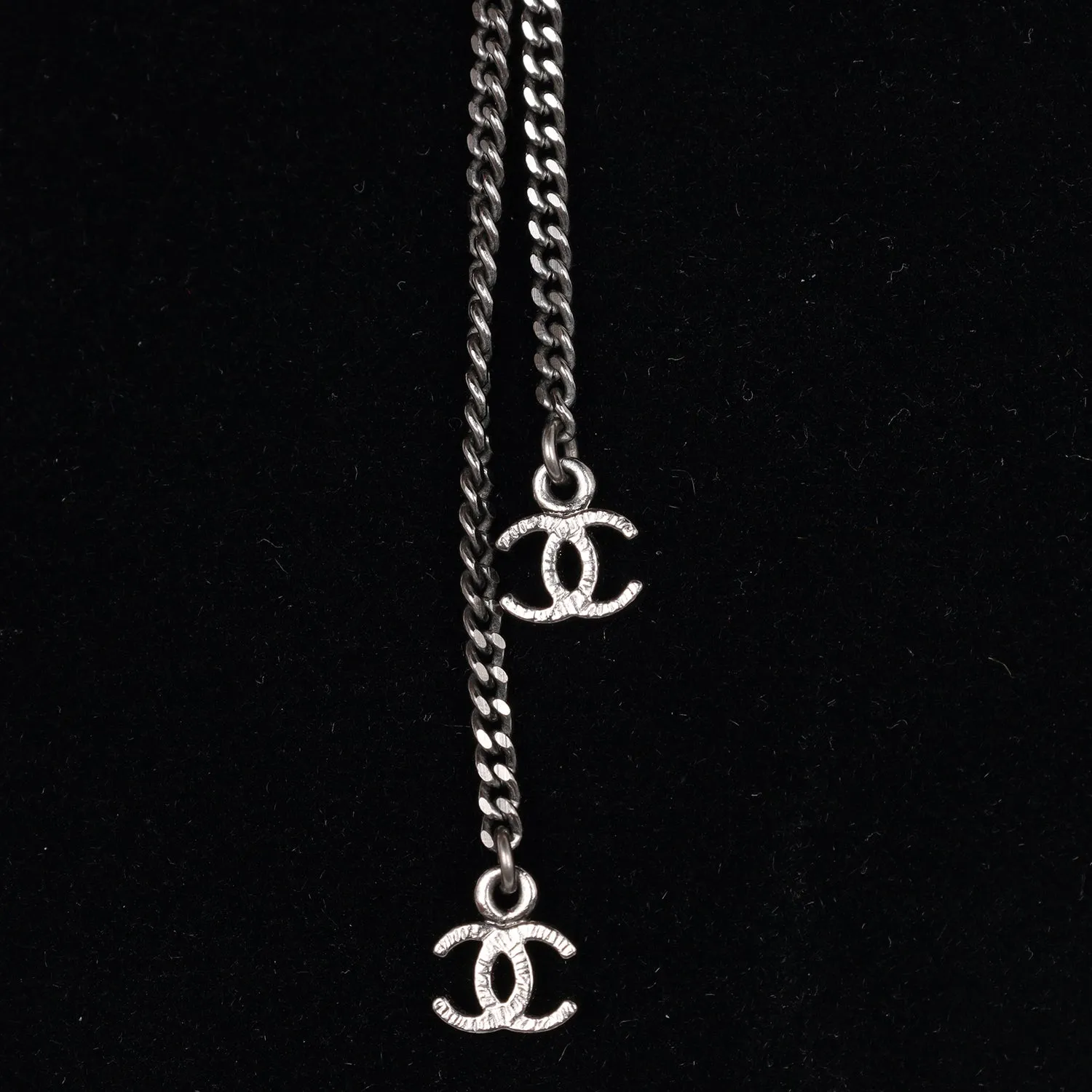 Pearl Bead Enamel CC Baroque Long Necklace