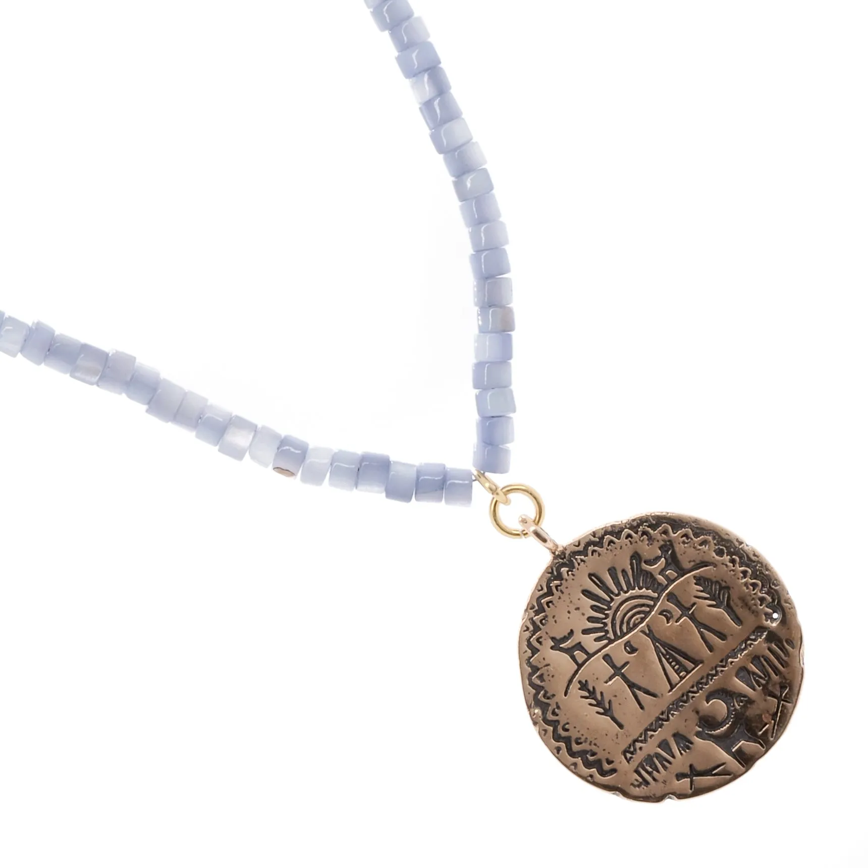 Pearl Shaman Symbols Beaded Choker Necklace
