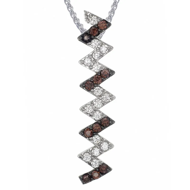 Pendant Necklace, Fashion Rhodium Plated Brass Pendant Necklace for Women in .925 Sterling Silver with 18 Inch Chain