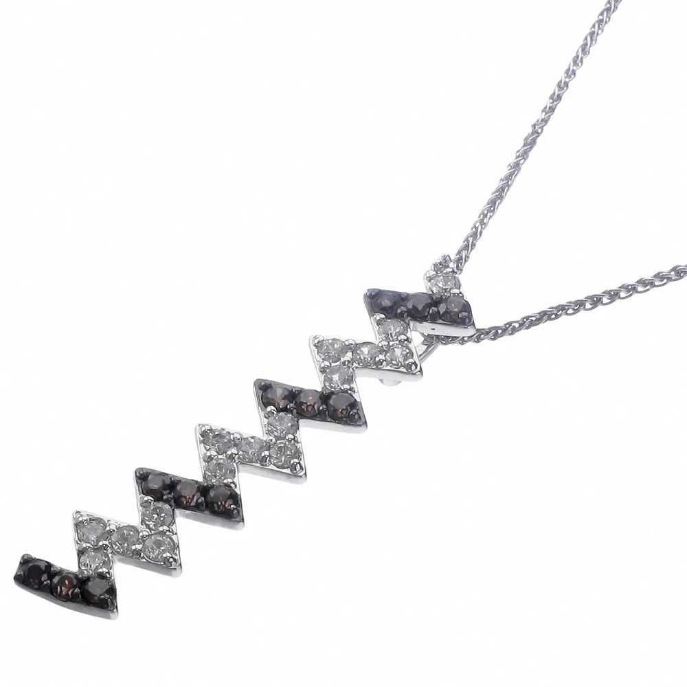 Pendant Necklace, Fashion Rhodium Plated Brass Pendant Necklace for Women in .925 Sterling Silver with 18 Inch Chain
