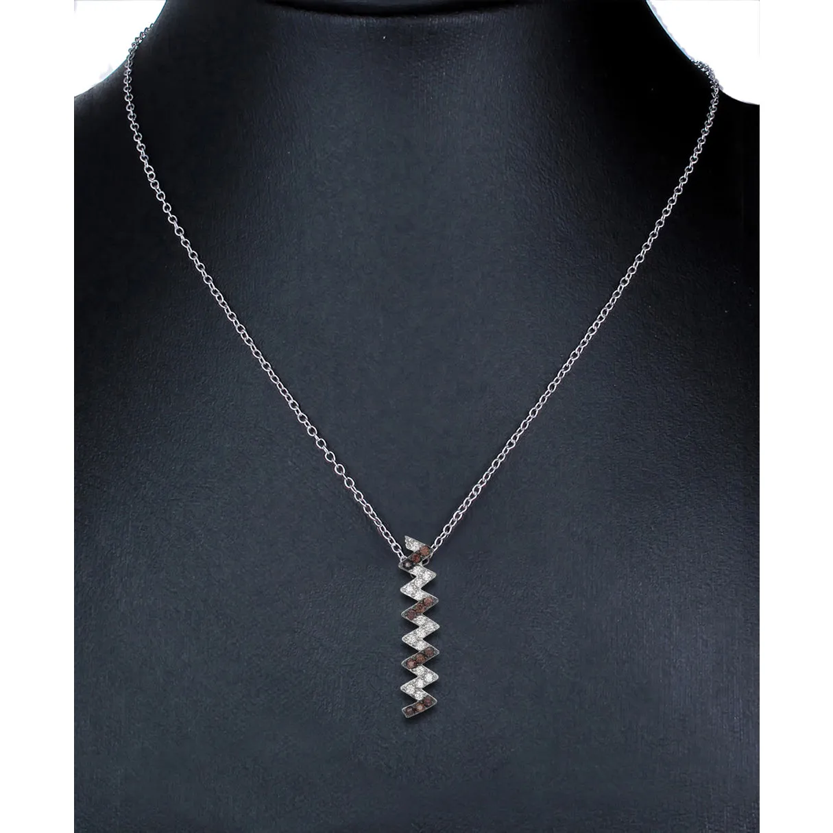 Pendant Necklace, Fashion Rhodium Plated Brass Pendant Necklace for Women in .925 Sterling Silver with 18 Inch Chain