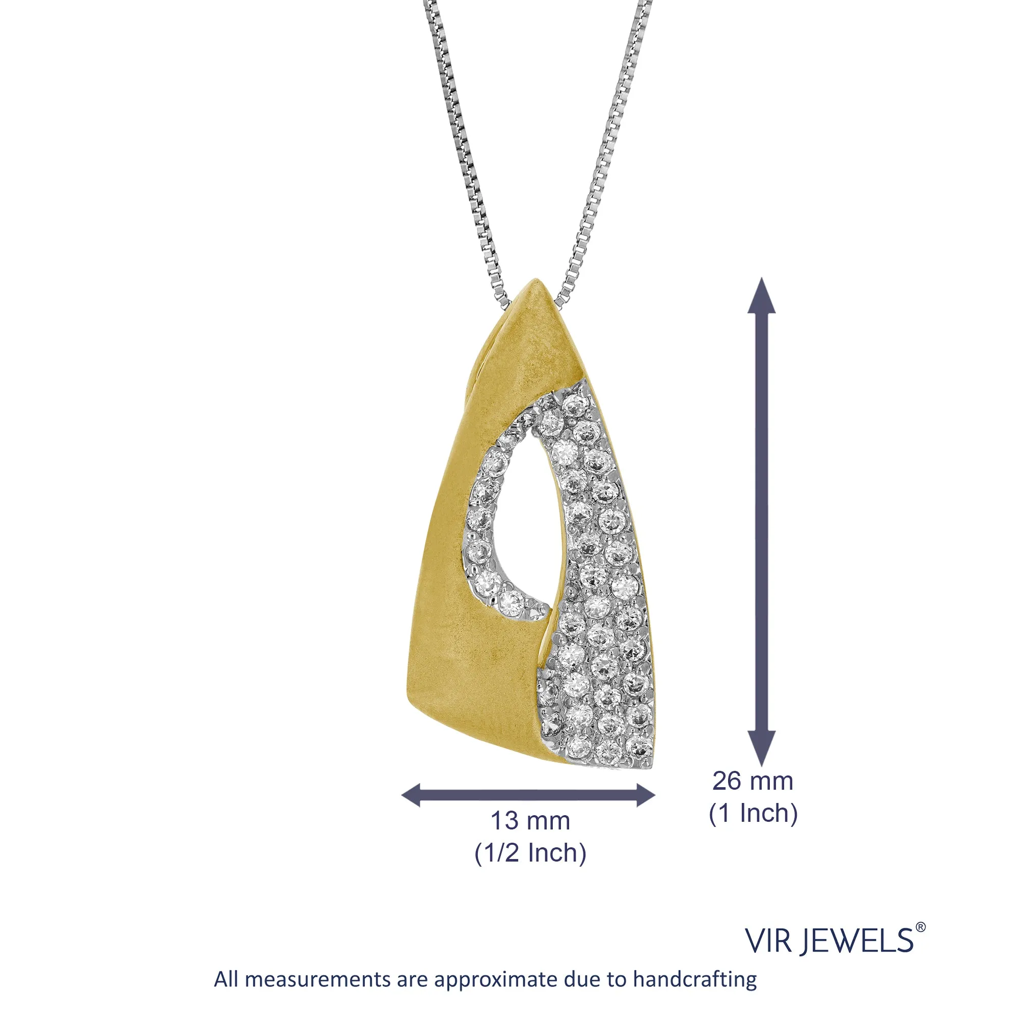 Pendant Necklace, Yellow Gold-Plated Fashion Pendant Necklace for Women in Brass with 18 Inch Chain