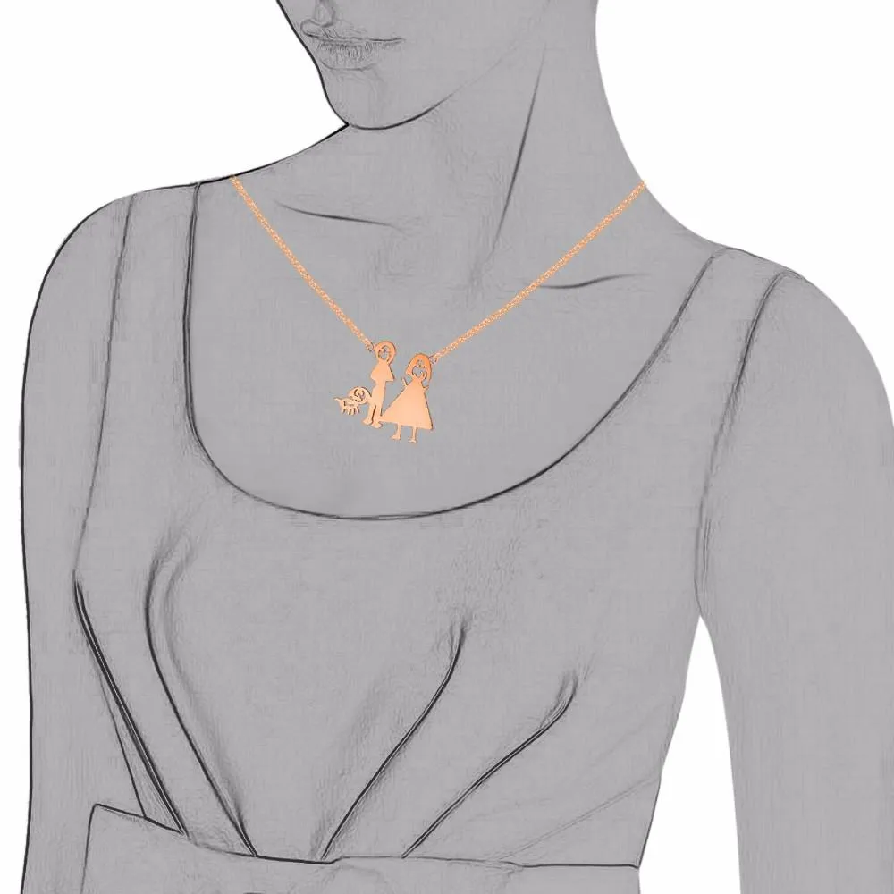 Personalized 925 Sterling Silver Family Drawing Necklace, Hand Drawn Family Love Pendant, Perfect Jewelry Gift for Women