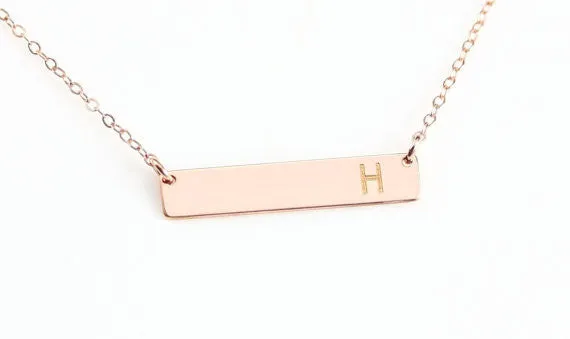 Personalized Name Bar Necklace, 1.25" Bar