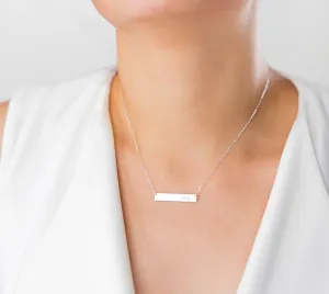 Personalized Name Bar Necklace, 1.25" Bar