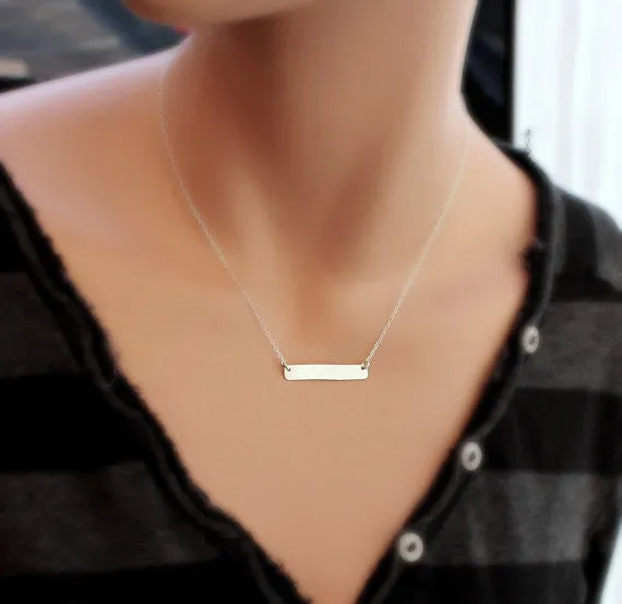 Personalized Name Bar Necklace, 1.25" Bar