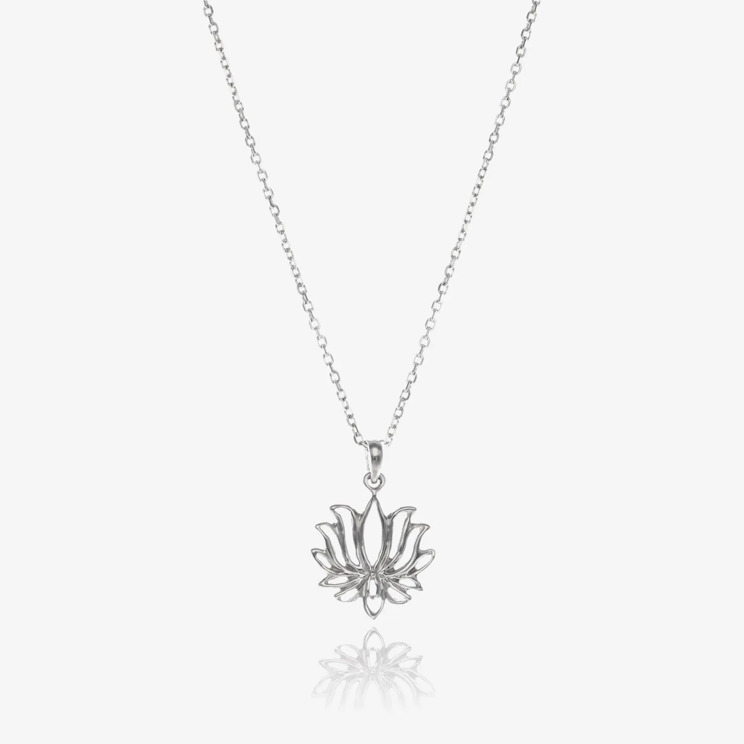Petite Lotus Pendant in Silver