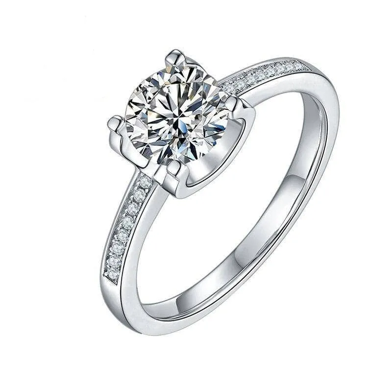 Petite Milgrain Engagement Ring With Diamonds
