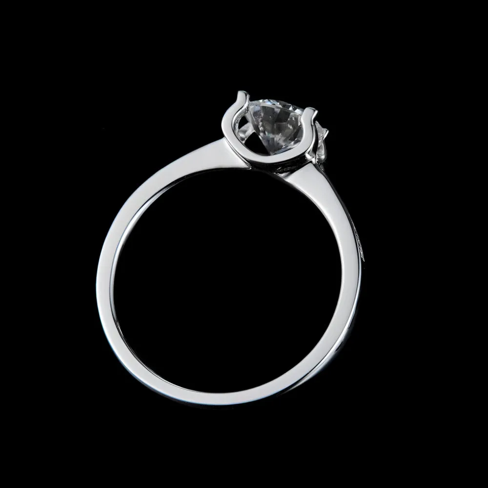 Petite Milgrain Engagement Ring With Diamonds