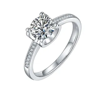 Petite Milgrain Engagement Ring With Diamonds